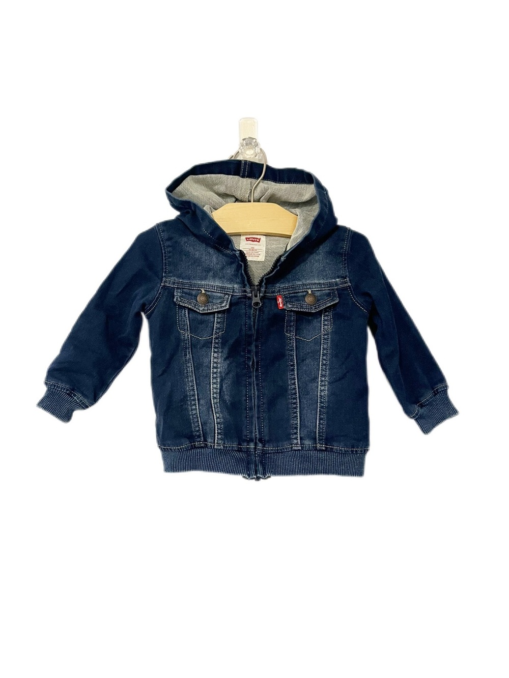 Levi's 18m Baby Blue Hooded Denim Jean Zip Up Jacket